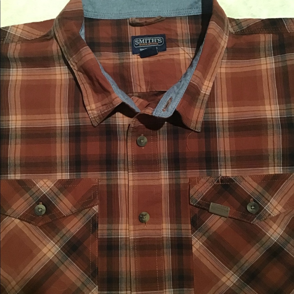 Men’s size 2X L smiths short sleeve button down with collar shirt